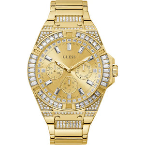 Guess Zeus Diamonds Gold Dial Gold Steel Strap Watch for Men - GW0209G2 Buy Now By Guess