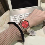 Michael Kors Darci Red DIal Rose Gold Stainless Steel Strap Watch for Women - MK3378 Buy Now By Michael Kors