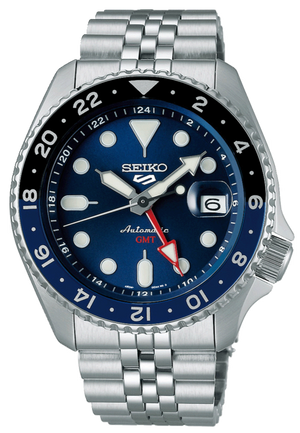 Seiko 5 Sports GMT SKX Automatic Blueberry Dial Silver Steel Strap Watch For Men - SSK003K1 Buy Now By Seiko