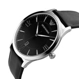 Emporio Armani Giovanni Analog Black Dial Black Leather Strap Watch For Men - AR11210 Buy Now By Emporio Armani