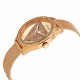 Guess Tri Glitz Quartz Diamonds Rose Gold Dial Rose Gold Mesh Bracelet Watch For Women - W1142L4 Buy Now By Guess
