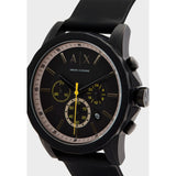 Armani Exchange Outerbanks Chronograph Black Dial Black Silicone Strap Watch For Men - AX1343 Buy Now By Armani Exchange