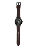 Armani Exchange Outerbanks Chronograph Black Dial Brown Leather Strap Watch For Men - AX1732 Buy Now By Armani Exchange