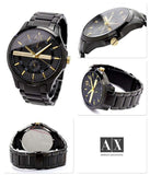 Armani Exchange Hampton Chronograph Black Dial Black Steel Strap Watch For Men - AX2121 Buy Now By Armani Exchange