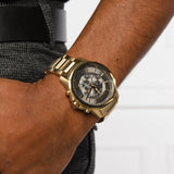 Armani Exchange Banks Chronograph Black Dial Gold Steel Strap Watch For Men - AX1721 Buy Now By Armani Exchange