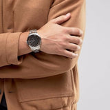 Armani Exchange Hampton Chronograph Black Dial Silver Steel Strap Watch For Men - AX2179 Buy Now By Armani Exchange