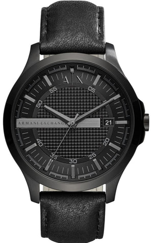 Armani Exchange Hampton Chronograph Black Dial Black Leather Strap Watch For Men - AX2400 Buy Now By Armani Exchange