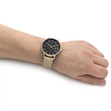 Armani Exchange Cayde Chronograph Black Dial Gold Mesh Strap Watch For Men - AX2715 Buy Now By Armani Exchange