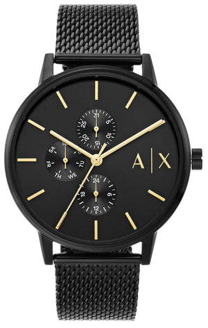 Armani Exchange Cayde Chronograph Black Dial Black Mesh Strap Watch For Men - AX2716 Buy Now By Armani Exchange