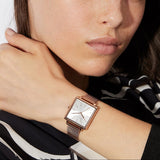 Armani Exchange Lola Quartz Silver Dial Rose Gold Mesh Strap Watch For Women - AX5802 Buy Now By Armani Exchange