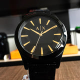 Armani Exchange Nico Analog Black Dial Black Steel Strap Watch For Men - AX7102