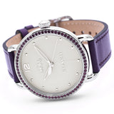 Coach Delancey White Dial Purple Leather Strap Watch for Women - 14502886 Buy Now By Coach