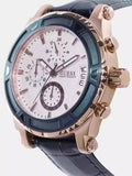Guess Pinnacle Chronograph White Dial Blue Leather Strap Watch For Men - W0673G6 Buy Now By Guess