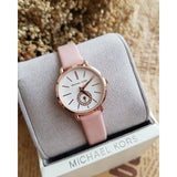 Michael Kors Petite Portia Silver Dial Pink Rubber Strap Watch For Women - MK2735 Buy Now By Michael Kors