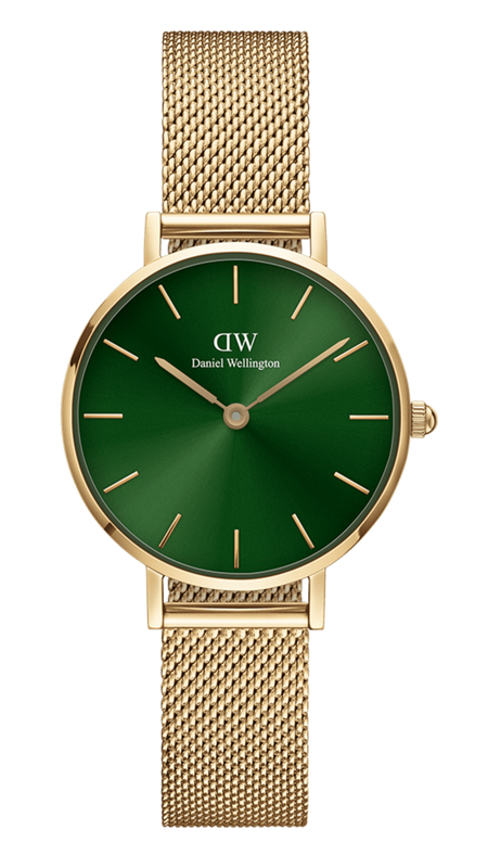 Daniel Wellington Petite Emerald Green Dial Gold Mesh Strap Watch For Women - DW00100481 Buy Now By Daniel Wellington