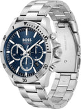 Hugo Boss Troper Chronograph Blue Dial Silver Steel Strap Watch For Men - 1514069 Buy Now By Hugo Boss