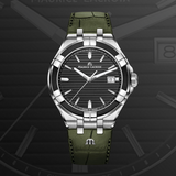 Maurice Lacroix Aikon Quartz Black Dial Green Crocodile Leather Strap Watch for Men - AI1008-PVB21-330-1 Buy Now By Maurice Lacroix