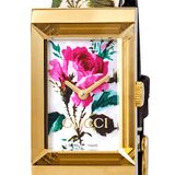 Gucci G-Frame Floral Mother of Pearl Dial White Leather Strap Watch For Women - YA147406 Buy Now By Gucci