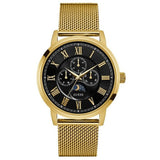Guess Delancy Black Dial Gold Mesh Bracelet Watch for Men - W0871G2 Buy Now By Guess