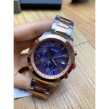 Guess Atlas Chronograph Blue Dial Two Tone Steel Strap Watch for Men - W0668G6 Buy Now By Guess