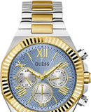 Guess Equity Analog Blue Dial Two Tone Steel Strap Watch For Men - GW0703G3 Buy Now By Guess