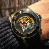 Gucci Dive Tiger Black Dial Black Rubber Strap Watch For Men - YA136318 Buy Now By Gucci