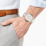 Fossil Dean Chronograph White Dial Silver Steel Strap Watch for Men - FS4795 Buy Now By Fossil