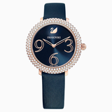 Swarovski Crystal Frost Blue Dial Blue Leather Strap Watch for Women - 5484061 Buy Now By Swarovski