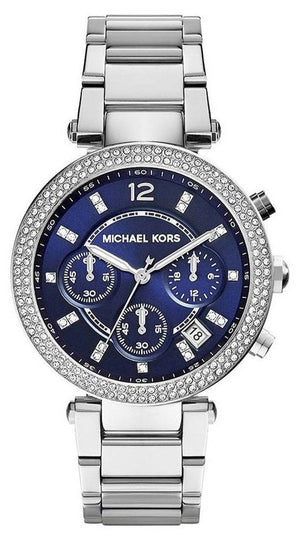 Michael Kors Parker Chronograph Blue Dial Silver Steel Strap Watch for Women - MK6117 Buy Now By Michael Kors