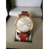 Burberry Heritage Nova Gold Dial Haymarket Red Leather Strap Watch for Women - BU9111 Buy Now By Burberry
