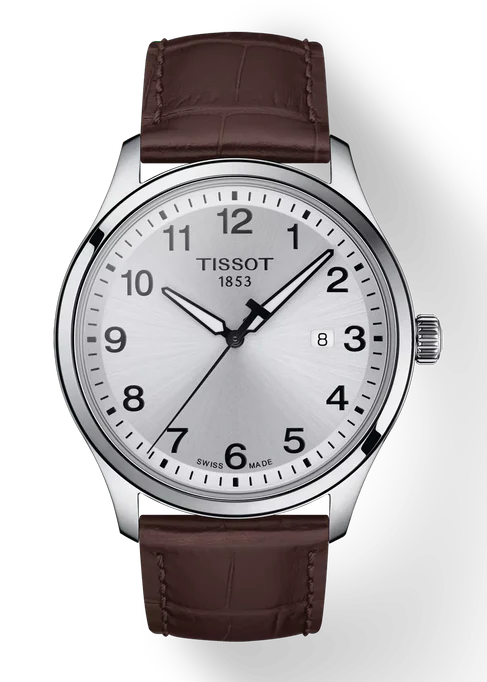 Tissot T-Sport Gent XL Silver Dial Brown Leather Strap Watch for Men - T116.410.16.037.00 Authentic Buy Shop Now