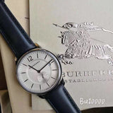 Burberry The Classic Horseferry Beige Dial Black Leather Strap Watch for Men - BU10000 Buy Now By Burberry