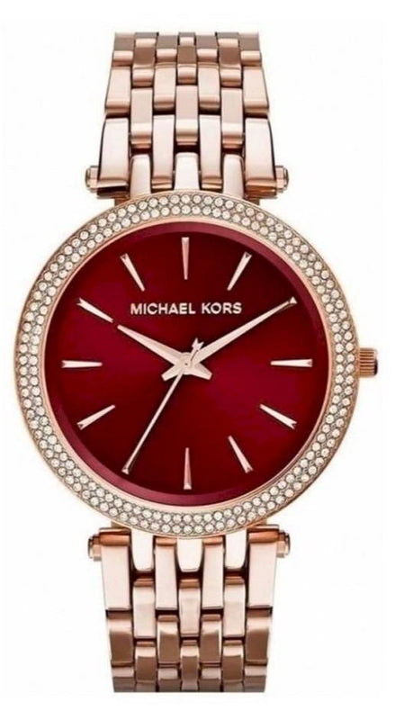 Michael Kors Darci Red DIal Rose Gold Stainless Steel Strap Watch for Women - MK3378 Buy Now By Michael Kors