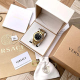 Versace Greca Action Chronograph Black Dial Gold Steel Strap Watch For Men - VE3J00622 Buy Now By Versace
