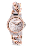 Michael Kors Camille Pavé Chronograph Silver Dial Two Tone Steel Strap Watch for Women - MK6843 Buy Now By Michael Kors