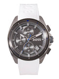Hugo Boss Volane Grey Dial White SIlicone Strap Watch for Men - 1513948 Buy Now By Hugo Boss