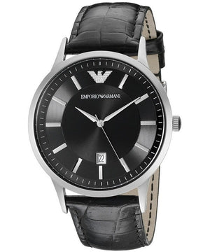 Emporio Armani Renato Black Dial Leather Strap Watch For Men - AR2411 Buy Now By Emporio Armani