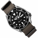 Seiko 5 Sport Automatic Black Dial Green Nylon Strap Watch For Men - SRPD65K4 Buy Now By Seiko