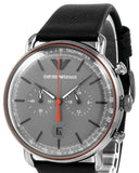 Emporio Armani Aviator Grey Dial Grey Leather Strap Watch For Men - AR11168 Buy Now By Emporio Armani