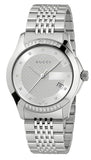 Gucci G Timeless Diamonds Silver Dial Silver Steel Strap Watch For Men - YA126407 Buy Now By Gucci