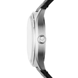 Emporio Armani Meccanico White Skeleton Dial Black Leather Strap Watch For Men - AR60003 Buy Now By Emporio Armani