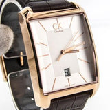 Calvin Klein Window Silver Dial Brown Leather Strap Watch for Men - K2M21620 Buy Now By Calvin Klein