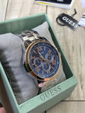 Guess Horizon Chronograph Blue Dial Two Tone Steel Strap Watch For Men - W0379G7 Buy Now By Guess
