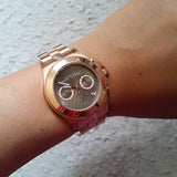 Marc Jacobs Blade Chronograph Brown Dial Rose Gold Steel Strap Watch for Women - MBM3308 Buy Now By Marc Jacobs