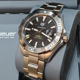 Tag Heuer Aquaracer Automatic Black Dial Silver Steel Strap Watch for Men - WAY2010.BA0927 Buy Now By Tag Heuer