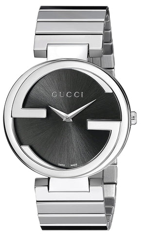 Gucci G Interlocking Black Dial Silver Steel Strap Watch For Women - YA133307 Buy Now By Gucci