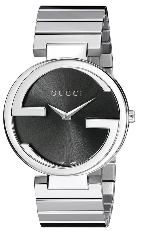 Gucci G Interlocking Black Dial Silver Steel Strap Watch For Women - YA133307 Buy Now By Gucci
