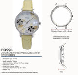 Fossil Jacqueline Three-Hand White Dial Yellow Leather Strap Watch for Women - ES4812 Buy Now By Fossil