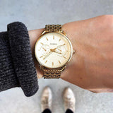 Fossil Tailor Gold Dial Gold Steel Strap Watch for Women - ES3714 Buy Now By Fossil