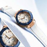 Guess Jet Setter White Dial White Rubber Strap Watch for Women - W0564L1 Buy Now By Guess